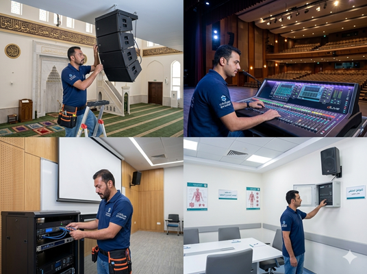 صيانة وتطوير الأنظمة الصوتية للمساجد والمسارح والمنشآت العامة