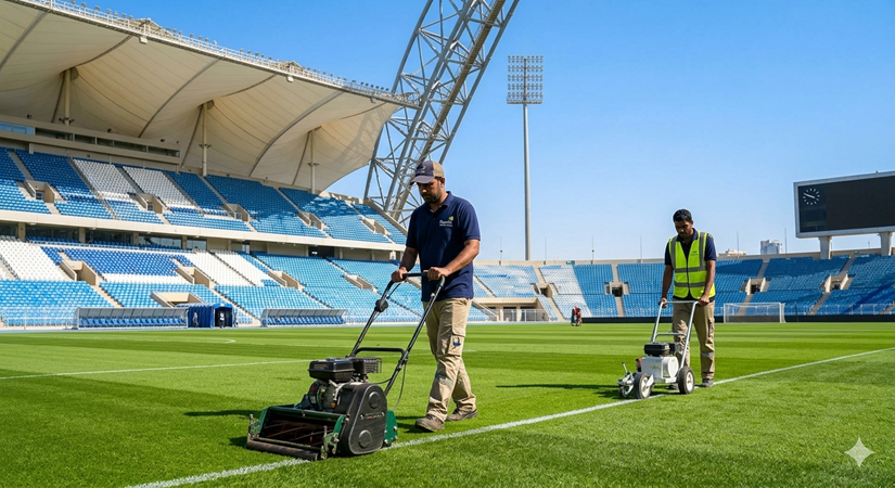 صيانة وتجهيز الملاعب والمنشآت الرياضية